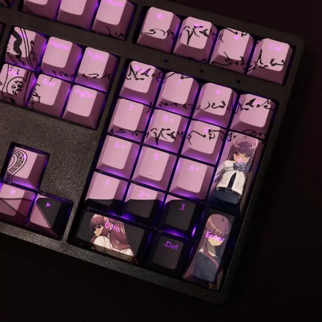 Alt view image 4 of 6 - Frieren: Beyond Journey's End Fern translucency PBT heat-sublimation keycaps 108key Cherry Height