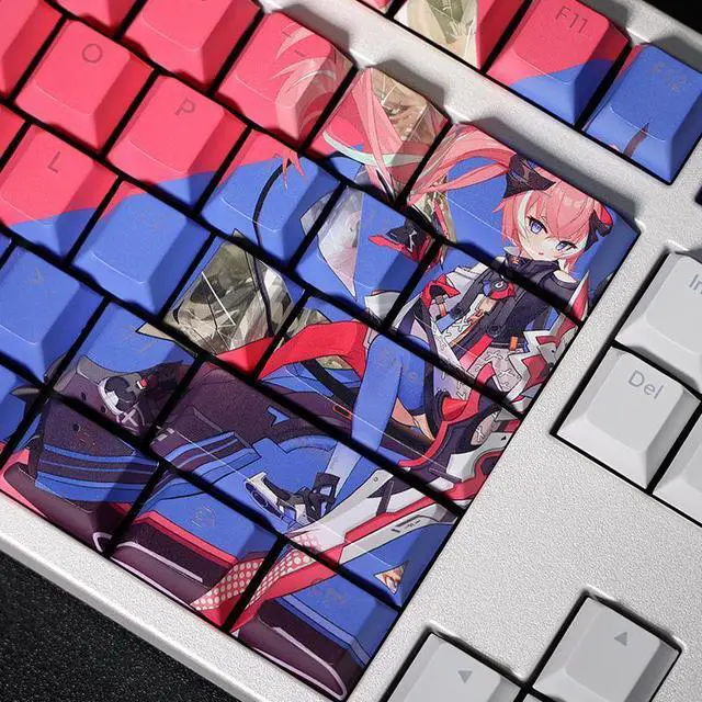 Alt view image 4 of 7 - Honkai Impact 3 Delta translucency PBT heat-sublimation keycaps 108key Cherry Height