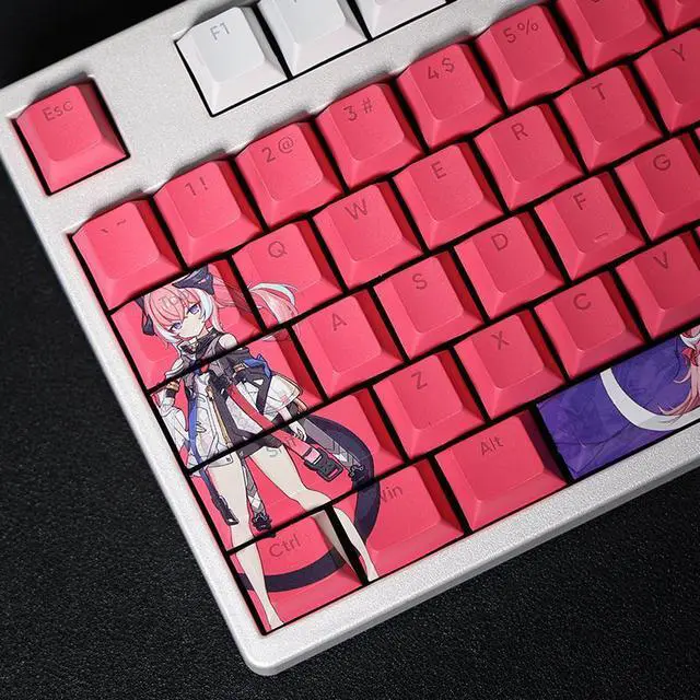 Alt view image 2 of 7 - Honkai Impact 3 Delta translucency PBT heat-sublimation keycaps 108key Cherry Height
