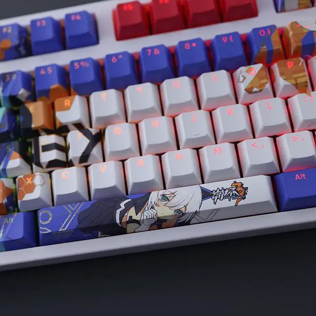 Alt view image 3 of 7 - Honkai Impact 3 Delisa translucency PBT heat-sublimation keycaps 108key Cherry Height