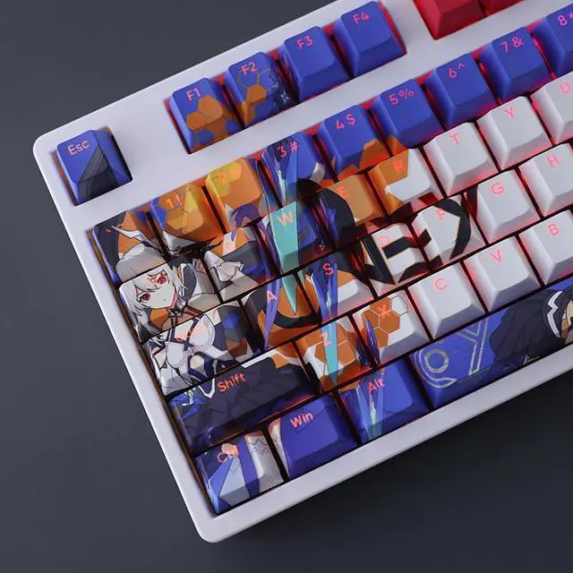 Alt view image 2 of 7 - Honkai Impact 3 Delisa translucency PBT heat-sublimation keycaps 108key Cherry Height