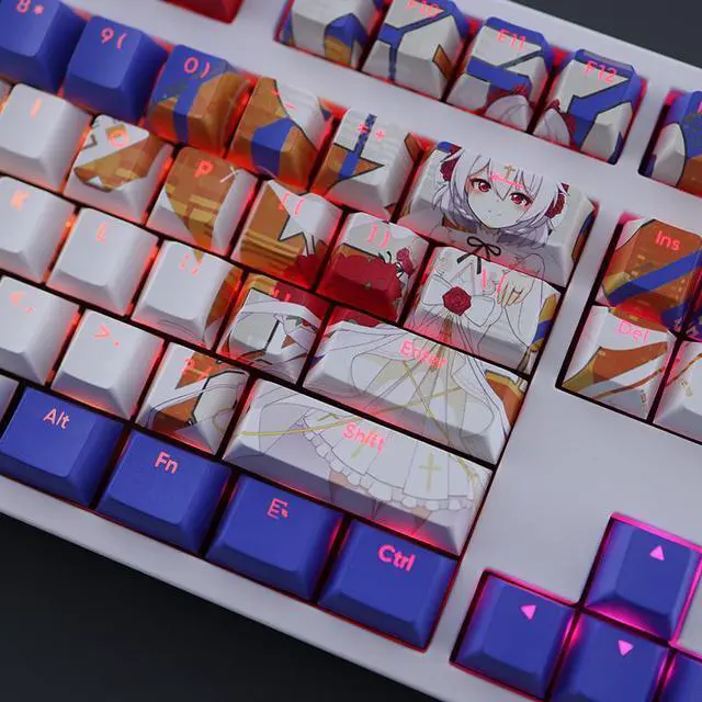 Alt view image 4 of 7 - Honkai Impact 3 Delisa translucency PBT heat-sublimation keycaps 108key Cherry Height
