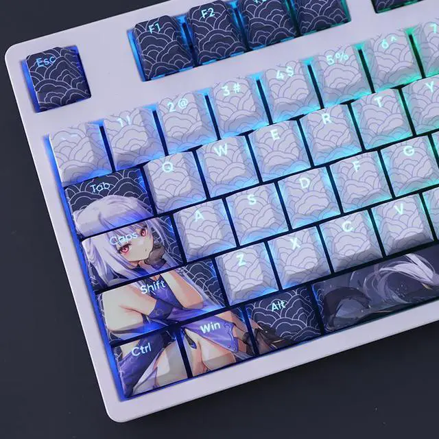 Alt view image 3 of 7 - Honkai: Star Rail Jingliu translucency PBT heat-sublimation keycaps 108key Cherry Height