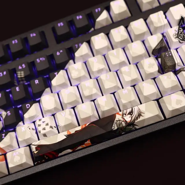 Alt view image 3 of 6 - Genshin Impact Peruere translucency PBT heat-sublimation keycaps 108key Cherry Height