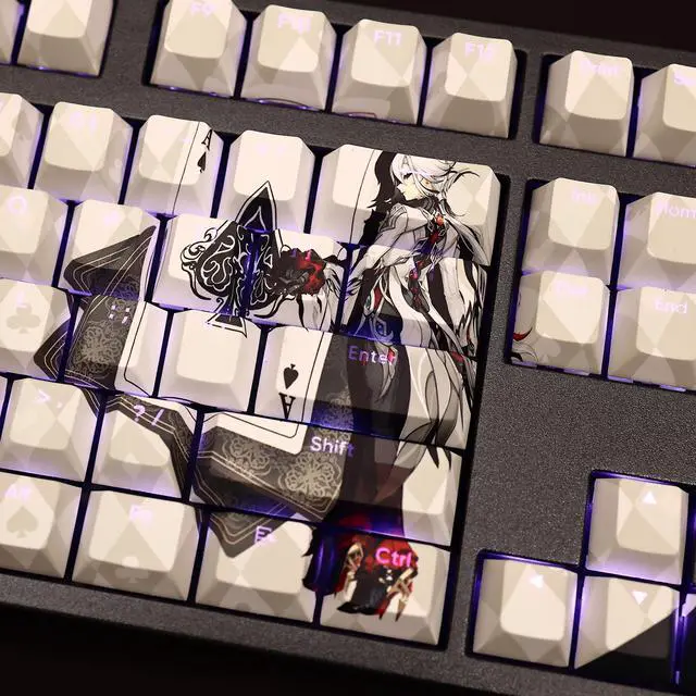 Alt view image 4 of 6 - Genshin Impact Peruere translucency PBT heat-sublimation keycaps 108key Cherry Height