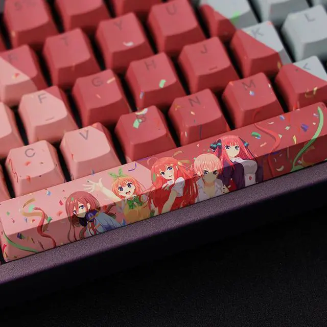 Alt view image 3 of 7 - The Quintessential Quintuplets All-female character translucency PBT heat-sublimation keycaps 108key Cherry Height