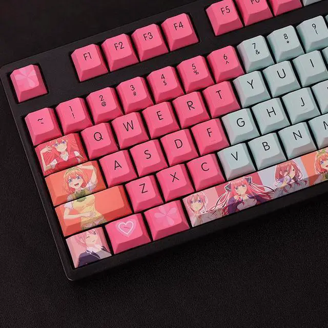 Alt view image 2 of 7 - The Quintessential Quintuplets All-female character Light tight PBT heat-sublimation keycaps 108key Cherry Height