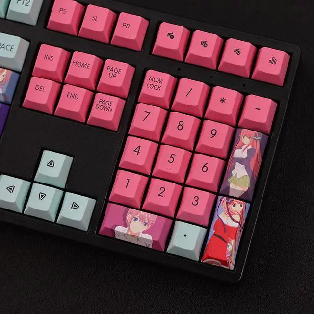 Alt view image 4 of 7 - The Quintessential Quintuplets All-female character Light tight PBT heat-sublimation keycaps 108key Cherry Height