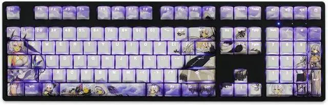 Alt view image 5 of 7 - Azur Lane HMS Illustrious translucency PBT heat-sublimation keycaps 108key Cherry Height