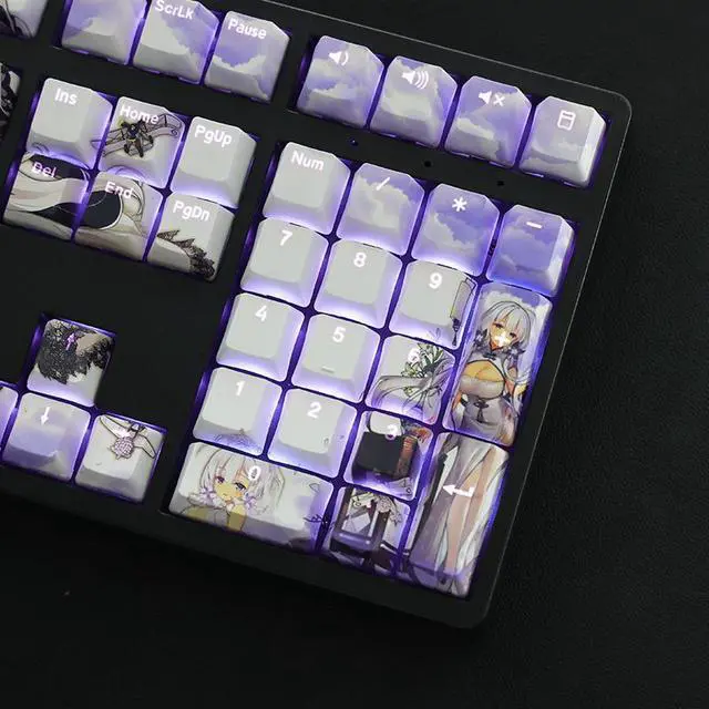 Alt view image 4 of 7 - Azur Lane HMS Illustrious translucency PBT heat-sublimation keycaps 108key Cherry Height