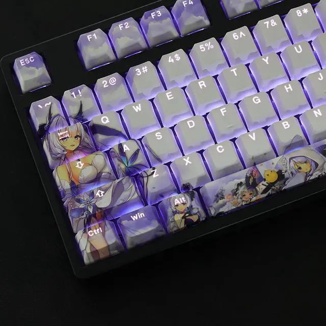 Alt view image 2 of 7 - Azur Lane HMS Illustrious translucency PBT heat-sublimation keycaps 108key Cherry Height
