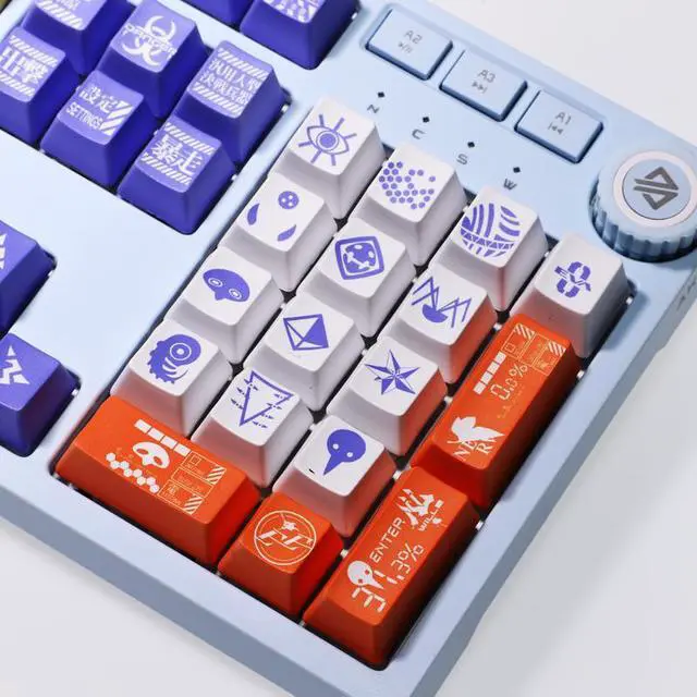 Alt view image 2 of 7 - EVA Asuka AYANAMI REI Light tight PBT heat-sublimation keycaps 108key Cherry Height