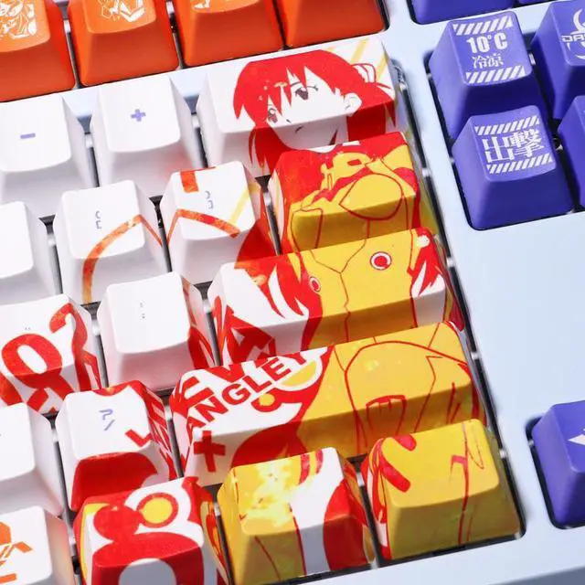 Alt view image 3 of 7 - EVA Asuka AYANAMI REI Light tight PBT heat-sublimation keycaps 108key Cherry Height