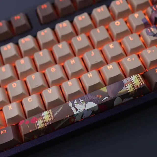 Alt view image 3 of 7 - Honkai: Star Rail Tingyun translucency PBT heat-sublimation keycaps 108key Cherry Height