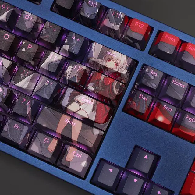 Alt view image 4 of 7 - Honkai: Star Rail Clara translucency PBT heat-sublimation keycaps 108key Cherry Height