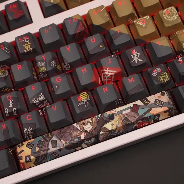 Alt view image 2 of 6 - Honkai: Star Rail Qingque translucency PBT heat-sublimation keycaps 108key Cherry Height
