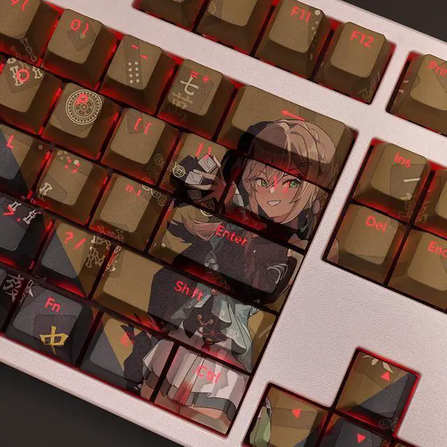 Alt view image 3 of 6 - Honkai: Star Rail Qingque translucency PBT heat-sublimation keycaps 108key Cherry Height