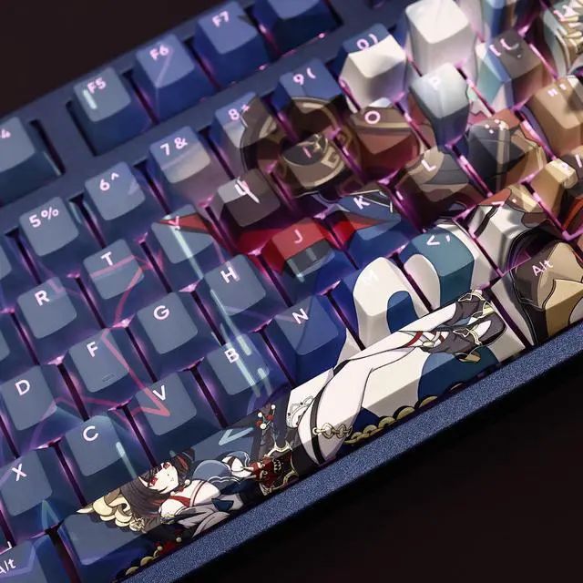 Alt view image 3 of 7 - Honkai: Star Rail XUEYI translucency PBT heat-sublimation keycaps 108key Cherry Height