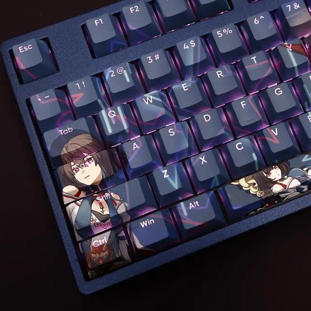 Alt view image 2 of 7 - Honkai: Star Rail XUEYI translucency PBT heat-sublimation keycaps 108key Cherry Height