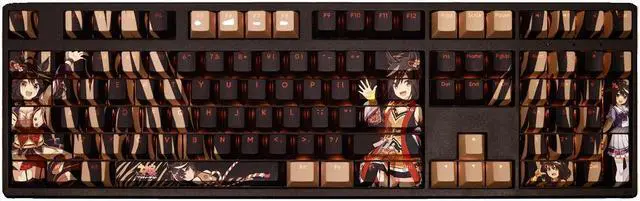 Alt view image 3 of 5 - Pretty Derby Kitasan Black translucency PBT heat-sublimation keycaps 108key Cherry Height