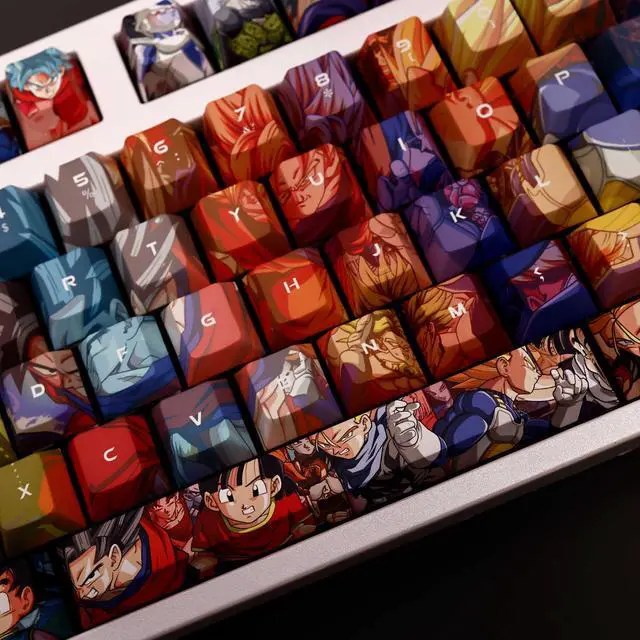 Alt view image 3 of 7 - Dragon Ball Dragon Ball translucency PBT heat-sublimation keycaps 108key Cherry Height