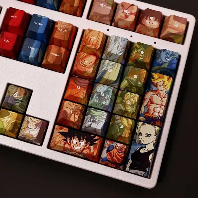 Alt view image 4 of 7 - Dragon Ball Dragon Ball translucency PBT heat-sublimation keycaps 108key Cherry Height