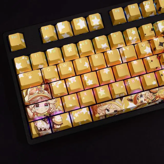 Alt view image 3 of 6 - Genshin Impact Kachina translucency PBT heat-sublimation keycaps 108key Cherry Height