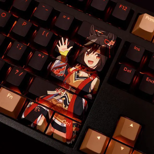 Alt view image 2 of 5 - Pretty Derby Kitasan Black translucency PBT heat-sublimation keycaps 108key Cherry Height