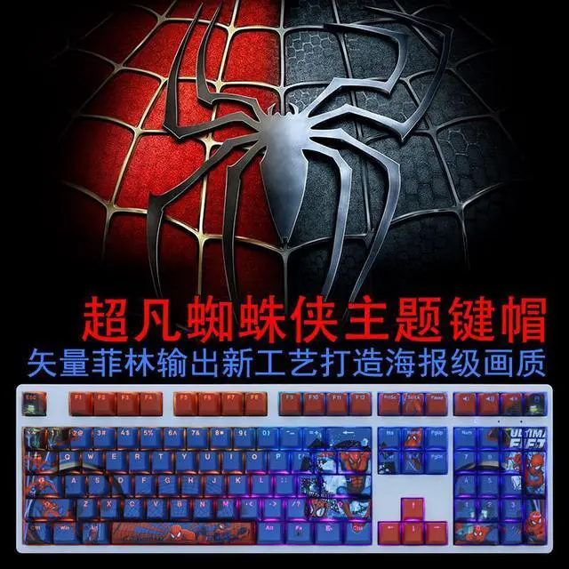 Main image of marvel universe Spider-Man translucency PBT heat-sublimation keycaps 108key Cherry Height