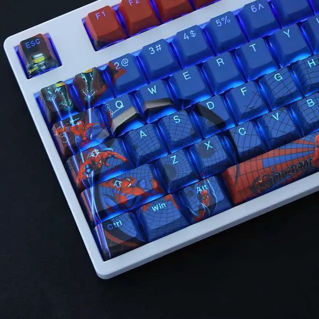 Alt view image 2 of 7 - marvel universe Spider-Man translucency PBT heat-sublimation keycaps 108key Cherry Height