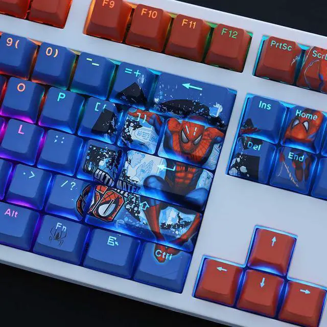 Alt view image 4 of 7 - marvel universe Spider-Man translucency PBT heat-sublimation keycaps 108key Cherry Height