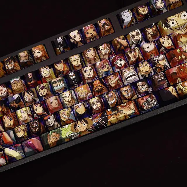 Alt view image 3 of 6 - ONE PIECE All Characters translucency PBT heat-sublimation keycaps 108key Cherry Height