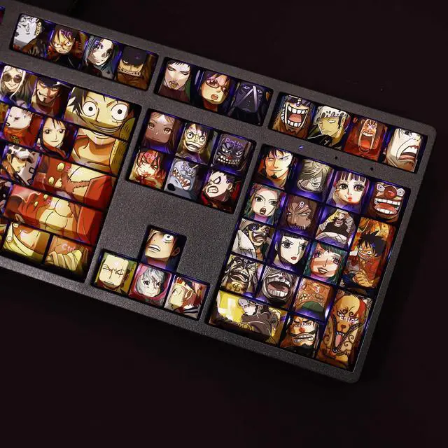 Alt view image 2 of 6 - ONE PIECE All Characters translucency PBT heat-sublimation keycaps 108key Cherry Height