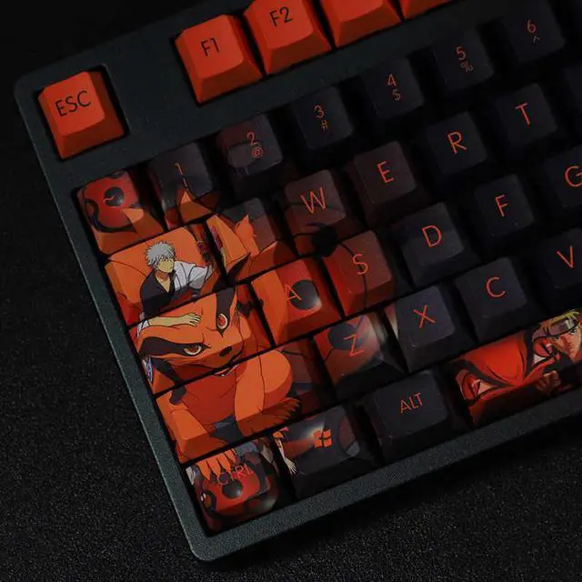Alt view image 2 of 7 - Naruto Uzumaki NarutoLight tight PBT heat-sublimation keycaps 108key Cherry Height