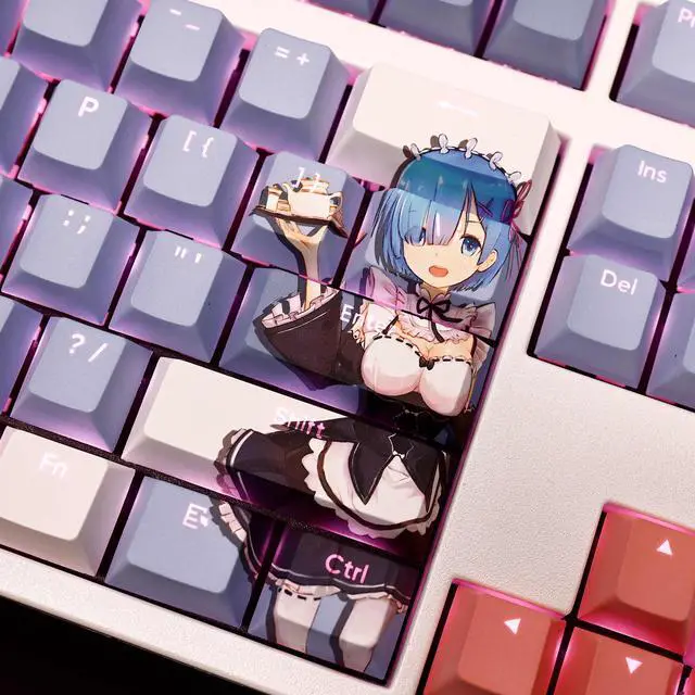 Alt view image 5 of 7 - Re kara Hajimeru Isekai Seikatsu Rem translucency PBT heat-sublimation keycaps 108key Cherry Height