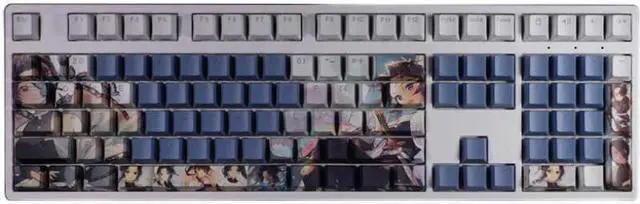 Alt view image 5 of 7 - Demon Slayer Kochou Shinobu translucency PBT heat-sublimation keycaps 108key Cherry Height
