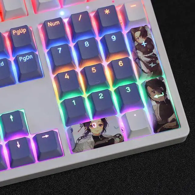 Alt view image 2 of 7 - Demon Slayer Kochou Shinobu translucency PBT heat-sublimation keycaps 108key Cherry Height