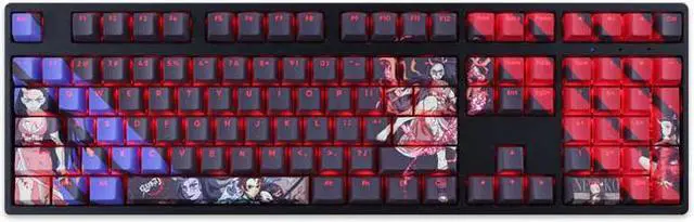 Alt view image 2 of 7 - Demon Slayer Kamado Nezuko translucency PBT heat-sublimation keycaps 108key Cherry Height