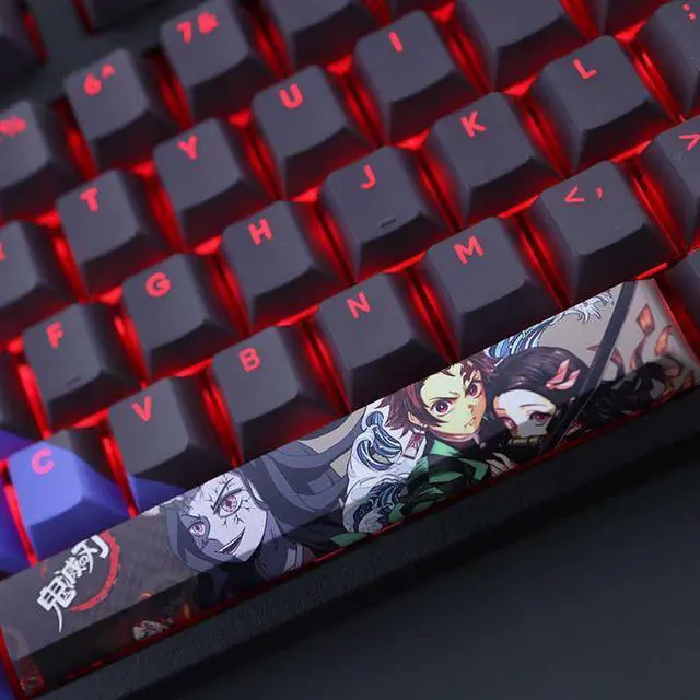 Alt view image 4 of 7 - Demon Slayer Kamado Nezuko translucency PBT heat-sublimation keycaps 108key Cherry Height