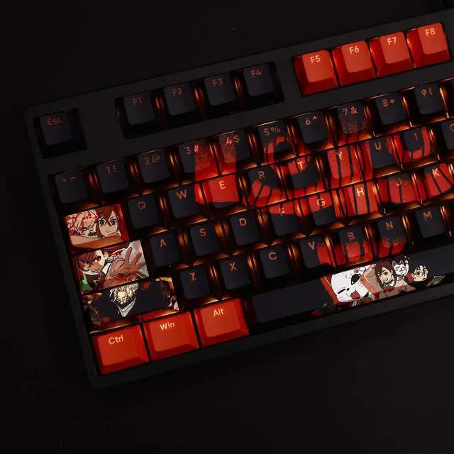 Alt view image 4 of 7 - DAN DA DAN translucency PBT heat-sublimation keycaps 108key Cherry Height