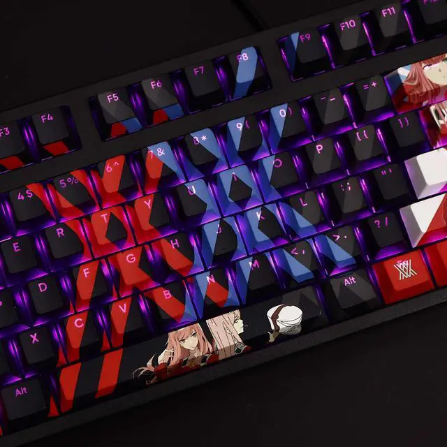 Alt view image 2 of 7 - Zero Two translucency PBT heat-sublimation keycaps 108key Cherry Height