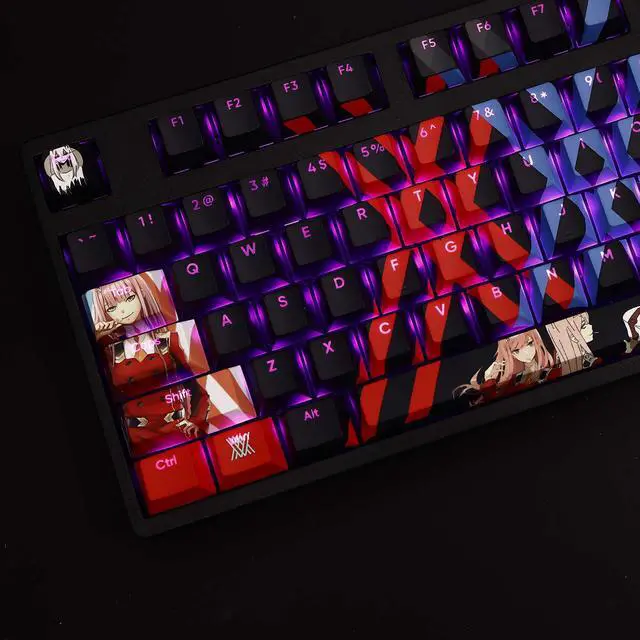 Alt view image 5 of 7 - Zero Two translucency PBT heat-sublimation keycaps 108key Cherry Height
