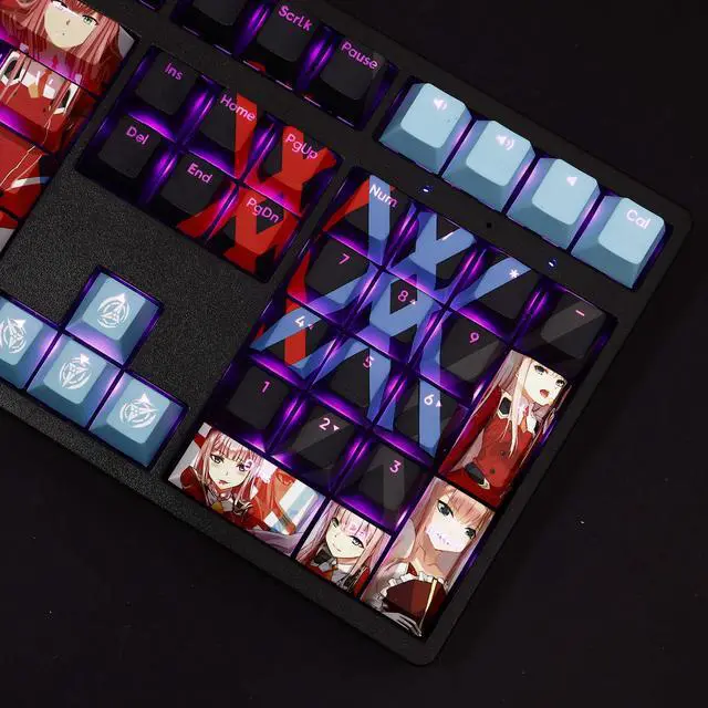 Alt view image 4 of 7 - Zero Two translucency PBT heat-sublimation keycaps 108key Cherry Height