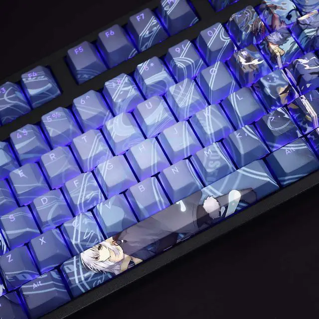 Alt view image 4 of 7 - Regarding my reincarnation into slime Rimuru Tempest translucency PBT heat-sublimation keycaps 108key Cherry Height