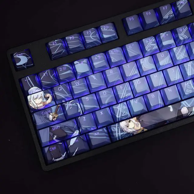 Alt view image 5 of 7 - Regarding my reincarnation into slime Rimuru Tempest translucency PBT heat-sublimation keycaps 108key Cherry Height