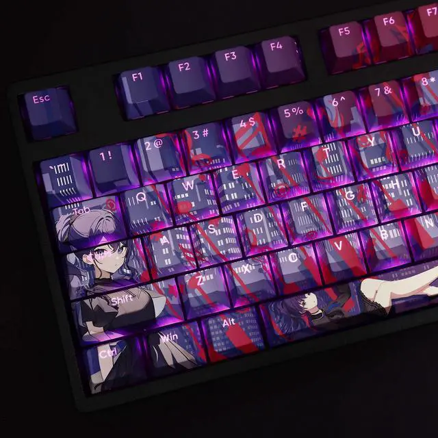 Alt view image 4 of 6 - World Plan Colorful Stage ASAHINA MAFUYU translucency PBT heat-sublimation keycaps 108key Cherry Height