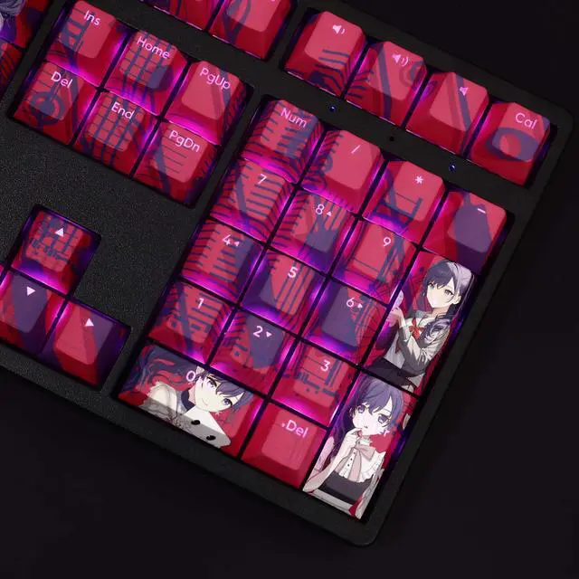 Alt view image 2 of 6 - World Plan Colorful Stage ASAHINA MAFUYU translucency PBT heat-sublimation keycaps 108key Cherry Height