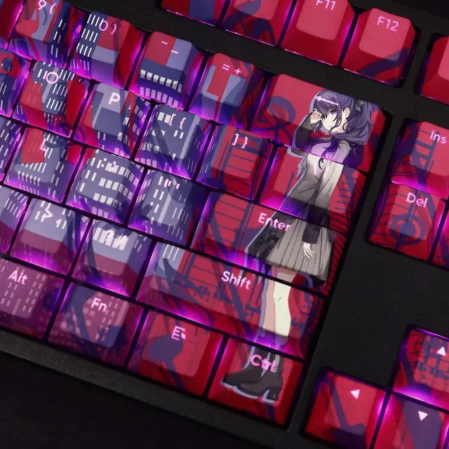 Alt view image 3 of 6 - World Plan Colorful Stage ASAHINA MAFUYU translucency PBT heat-sublimation keycaps 108key Cherry Height