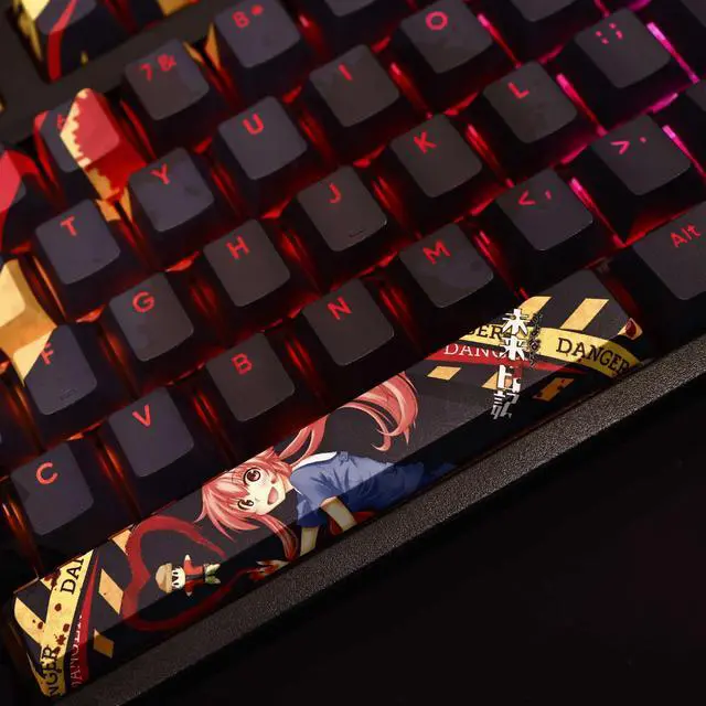 Alt view image 4 of 7 - Mirai Nikki Gasai Yuno translucency PBT heat-sublimation keycaps 108key Cherry Height