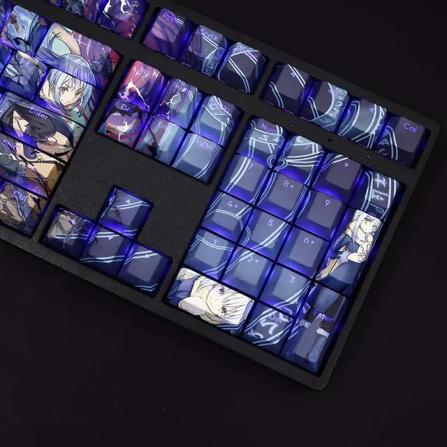 Alt view image 3 of 7 - Regarding my reincarnation into slime Rimuru Tempest translucency PBT heat-sublimation keycaps 108key Cherry Height